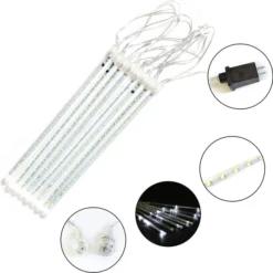 2x 8 Tubes Christmas Meteor Shower Icicle String Lights -Christmas Decorations Store 2 Packs Christmas Meteor Shower Icicle String Lights 3 result 600x598 1