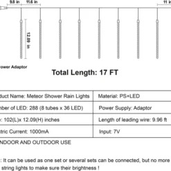 2x 8 Tubes Christmas Meteor Shower Icicle String Lights -Christmas Decorations Store 2 Packs Christmas Meteor Shower Icicle String Lights 4 result 600x498 1