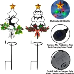 2pcs Christmas Tree Outdoor Solar Stake Lights -Christmas Decorations Store 2 Packs Christmas Solar Stake Lights Christmas Tree 4 result 600x603 1
