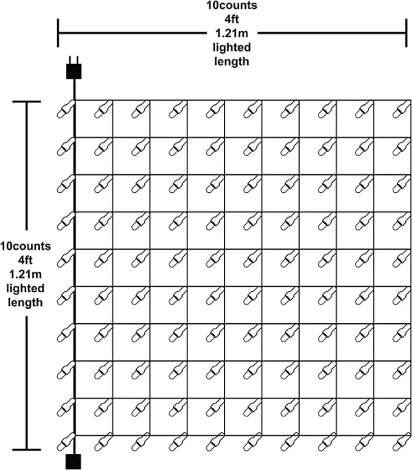 2x100 Warm White Christmas Net Lights 4x4ft 6 2x100 Warm White Christmas Net Lights 4x4ft - Image 4