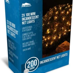 2x100 Warm White Christmas Net Lights 4x4ft 11 2x100 Warm White Christmas Net Lights 4x4ft -Christmas Decorations Store 200 Incandescent Warm White Christmas Net Lights 5