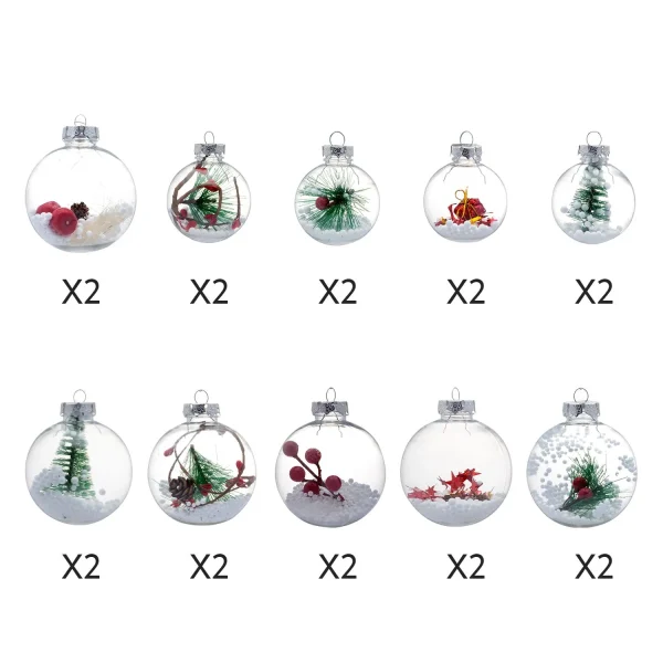 20pcs Clear Christmas Bulb Ornaments 5 20pcs Clear Christmas Bulb Ornaments - Image 3