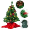 LED Warm White Tabletop Prelit Mini Christmas Tree 22in -Christmas Decorations Store 22 Prelit Tabletop Christmas Tree with Holy Leaves amp Pine Cones 1 result 600x600 1
