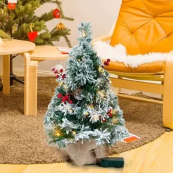 Pre Lit Snow Flocked Christmas Tree Tabletop 20in -Christmas Decorations Store 22 Snow Flocked Prelit Table top Christmas Tree 3 result 600x600 1