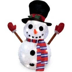 LED Collapsible Snowman Christmas Yard Light 22in -Christmas Decorations Store 22in Snowman Christmas Yard Lights 2 1