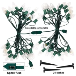 24pcs Christmas Warm White C9 Pathway Marker 30.75ft -Christmas Decorations Store 24 Packs Christmas Warm White C9 Pathway Marker 5 result 600x600 1
