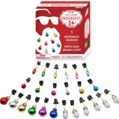 24pcs Christmas Light Up Beard Ornaments -Christmas Decorations Store 24 Piece Beard Ornaments 4 result 600x595 1