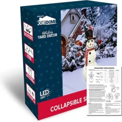 6ft 240 LED Warm White Collapsible Snowman -Christmas Decorations Store 240 Count LED Warm White Collapsible Snowman 6ft 4 600x596 1