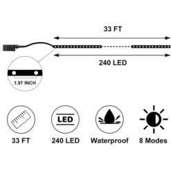 240 LED Warm White Led Rope Lights Strip Lights 33ft 11 240 LED Warm White Led Rope Lights Strip Lights 33ft -Christmas Decorations Store 240 LED Rope Lights Warm White Strip Lights 33ft