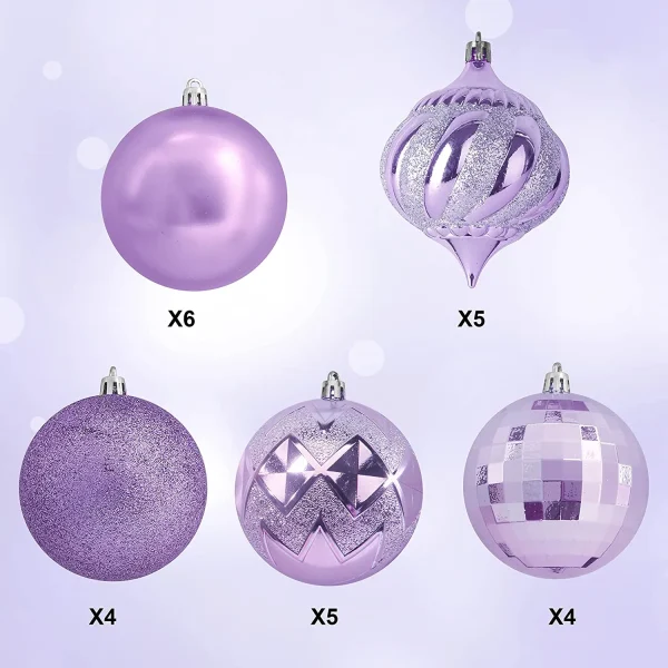 24pcs Lavender Christmas Ball Ornaments 3.15in 4 24pcs Lavender Christmas Ball Ornaments 3.15in - Image 2