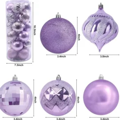 24pcs Lavender Christmas Ball Ornaments 3.15in 11 24pcs Lavender Christmas Ball Ornaments 3.15in -Christmas Decorations Store 24Pcs Basic Christmas Ball Ornaments 3.15in Lavender 4 600x570 1