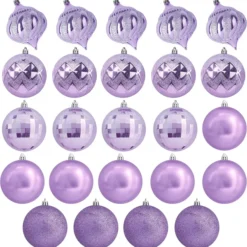 24pcs Lavender Christmas Ball Ornaments 3.15in