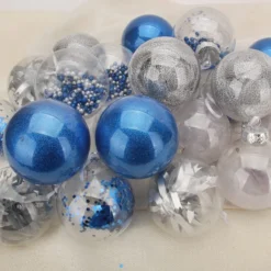 24pcs Hanging Plastic Blue Christmas Ornaments 3.15in -Christmas Decorations Store 24Pcs Blue Plastic Clear Ball Ornaments with Filling 2 600x600 1