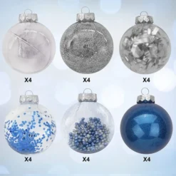24pcs Hanging Plastic Blue Christmas Ornaments 3.15in -Christmas Decorations Store 24Pcs Blue Plastic Clear Ball Ornaments with Filling 5 result 600x600 1