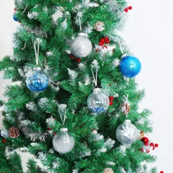 24pcs Hanging Plastic Blue Christmas Ornaments 3.15in -Christmas Decorations Store 24Pcs Blue Plastic Clear Ball Ornaments with Filling 6 result 600x600 1