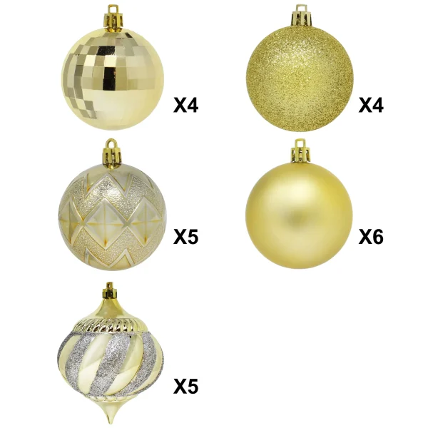 24pcs Gold Christmas Ball Ornaments 5 24pcs Gold Christmas Ball Ornaments - Image 3