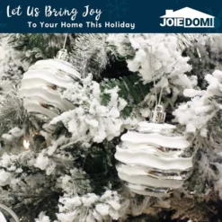 24pcs Silver And White Christmas Ball Ornaments -Christmas Decorations Store 24Pcs Christmas Ball Ornaments Silver and White 2 600x600 1