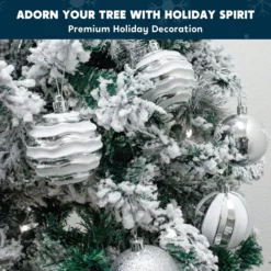 24pcs Silver And White Christmas Ball Ornaments -Christmas Decorations Store 24Pcs Christmas Ball Ornaments Silver and White 6 600x600 1