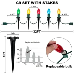24pcs Multicolor Christmas Pathway Marker String Lights -Christmas Decorations Store 24Pcs Christmas Multicolored Pathway Marker String Lights 3 result 600x600 1