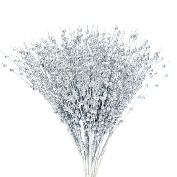 24pcs Gold Glittery Berry Stem For Christmas Tree 4 24pcs Gold Glittery Berry Stem For Christmas Tree - Image 2