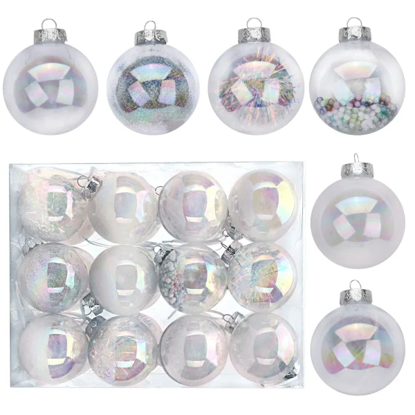 24pcs Shatterproof Clear Plastic Christmas Balls 3 24pcs Shatterproof Clear Plastic Christmas Balls