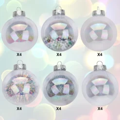 24pcs Shatterproof Clear Plastic Christmas Balls 11 24pcs Shatterproof Clear Plastic Christmas Balls -Christmas Decorations Store 24Pcs Chrome Plastic Clear Ball Ornaments with Filling 5 result 600x600 1