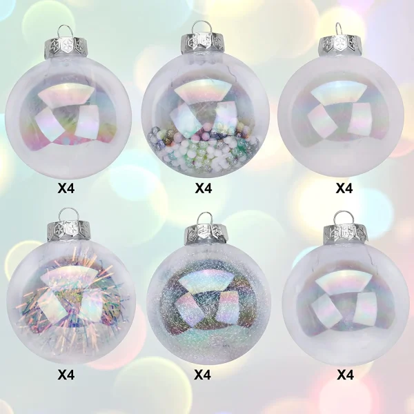 24pcs Shatterproof Clear Plastic Christmas Balls 6 24pcs Shatterproof Clear Plastic Christmas Balls - Image 4