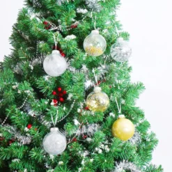 24pcs Gold Clear Plastic Christmas Ball Ornaments -Christmas Decorations Store 24Pcs Gold Plastic Clear Ball Ornaments with Filling 6 result 600x600 1