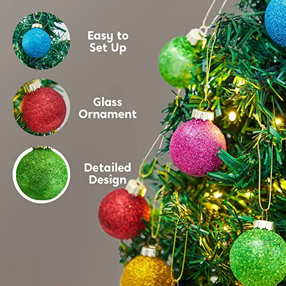 24pcs Mini Christmas Glitter Ball Ornaments 6 24pcs Mini Christmas Glitter Ball Ornaments - Image 4