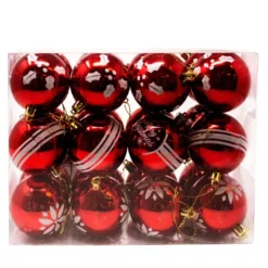 24pcs Blue Christmas Ball Ornaments With Glitters 9 24pcs Blue Christmas Ball Ornaments With Glitters -Christmas Decorations Store 24Pcs Red Christmas Ball Ornament with Glittering Painting 2 5 600x600 1
