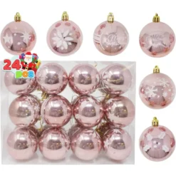 24pcs Glitter Rose Gold Christmas Ball Ornaments 2.36in -Christmas Decorations Store 24Pcs Rose Gold Christmas Ornament with Glittering Painting 2 2 结果 600x600 1