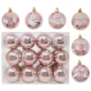 24pcs Glitter Rose Gold Christmas Ball Ornaments 2.36in -Christmas Decorations Store 24Pcs Rose Gold Christmas Ornament with Glittering Painting 2 6 600x600 1