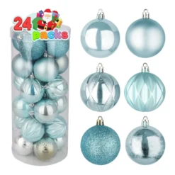 24pcs Teal Christmas Ball Ornaments -Christmas Decorations Store 24Pcs Teal Christmas Ball Ornaments 2.36in 3 result scaled 600x600 1