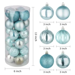 24pcs Teal Christmas Ball Ornaments -Christmas Decorations Store 24Pcs Teal Christmas Ball Ornaments 2.36in 4 result scaled 600x600 1