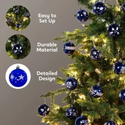 24pcs Blue Christmas Ball Ornaments -Christmas Decorations Store 24pcs Blue Christmas Ball Ornaments 7 600x600 1