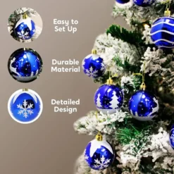 24pcs Blue And White Christmas Ball Ornaments -Christmas Decorations Store 24pcs Blue and White Christmas Ball Ornaments 6 600x600 1