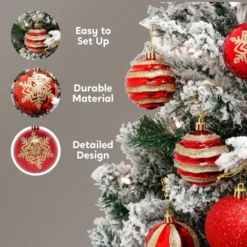 24pcs Red And Gold Christmas Ball Ornaments -Christmas Decorations Store 24pcs Red and Gold Christmas Ball Ornaments 5 600x600 1