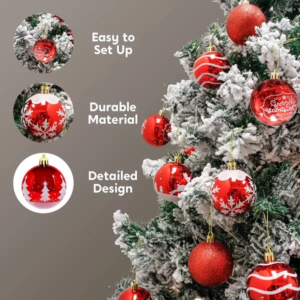 24pcs Red And White Christmas Ball Ornaments 6 24pcs Red And White Christmas Ball Ornaments - Image 4