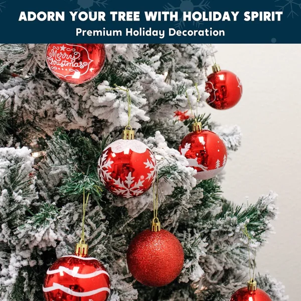 24pcs Red And White Christmas Ball Ornaments 5 24pcs Red And White Christmas Ball Ornaments - Image 3