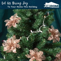 24pcs Rose Gold Christmas Poinsettia Flower Decorations -Christmas Decorations Store 24pcs Rose Gold Christmas Poinsettia Flower Decorations 7 600x600 1