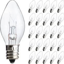 25pcs C7 Christmas Replacement Light Bulb -Christmas Decorations Store 25 Pcs C7 Incandescent Bulb 3 result 600x596 1