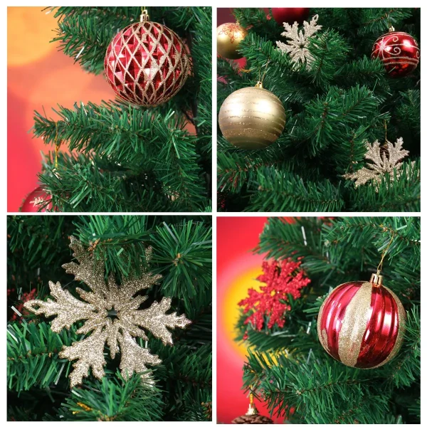 25pcs Red And Gold Christmas Ball Ornaments 3.15in 5 25pcs Red And Gold Christmas Ball Ornaments 3.15in - Image 3