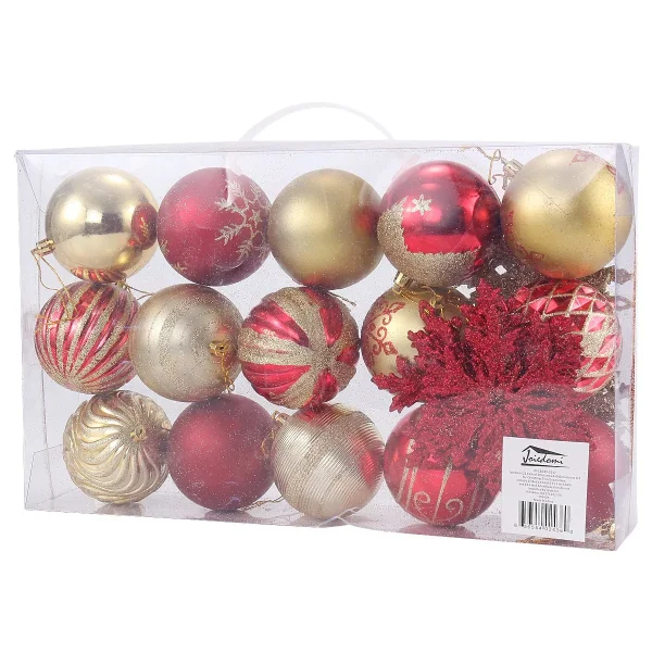 25pcs Red And Gold Christmas Ball Ornaments 3.15in 6 25pcs Red And Gold Christmas Ball Ornaments 3.15in - Image 4