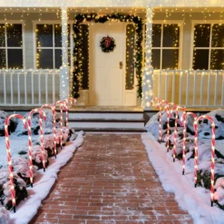 12pcs Thin Red Candy Cane Christmas Pathway Lights 28in 11 12pcs Thin Red Candy Cane Christmas Pathway Lights 28in -Christmas Decorations Store 28 Christmas Candy Cane Pathway Marker thin red 7 result 600x600 1