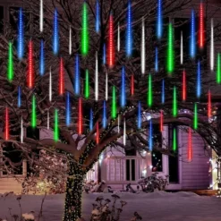 2x 8 Tubes (12in) Meteor Shower Rain Lights, Multicolor -Christmas Decorations Store 288 LED Meteor Shower Rain Lights 8 Tubes 30cm Multicolor 2 result 1 600x600 1