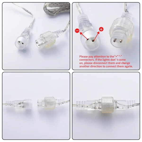 3x 8 Tubes (12in) Christmas Meteor Shower Rain Lights, Warm White 5 3x 8 Tubes (12in) Christmas Meteor Shower Rain Lights, Warm White - Image 3