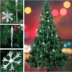 28pcs Glass Snowflake And Icicle Christmas Ornaments