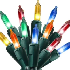 2x150 LED Multicolor Christmas Green Wire String Lights 38.7ft