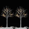2x 4ft White Birch Tree With 64 LED Lights -Christmas Decorations Store 2Pcs 64 LED White Birch Tree with Lights 4ft 7