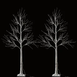 2pcs 96 LED White Birch Tree Decoration With Lights 6ft